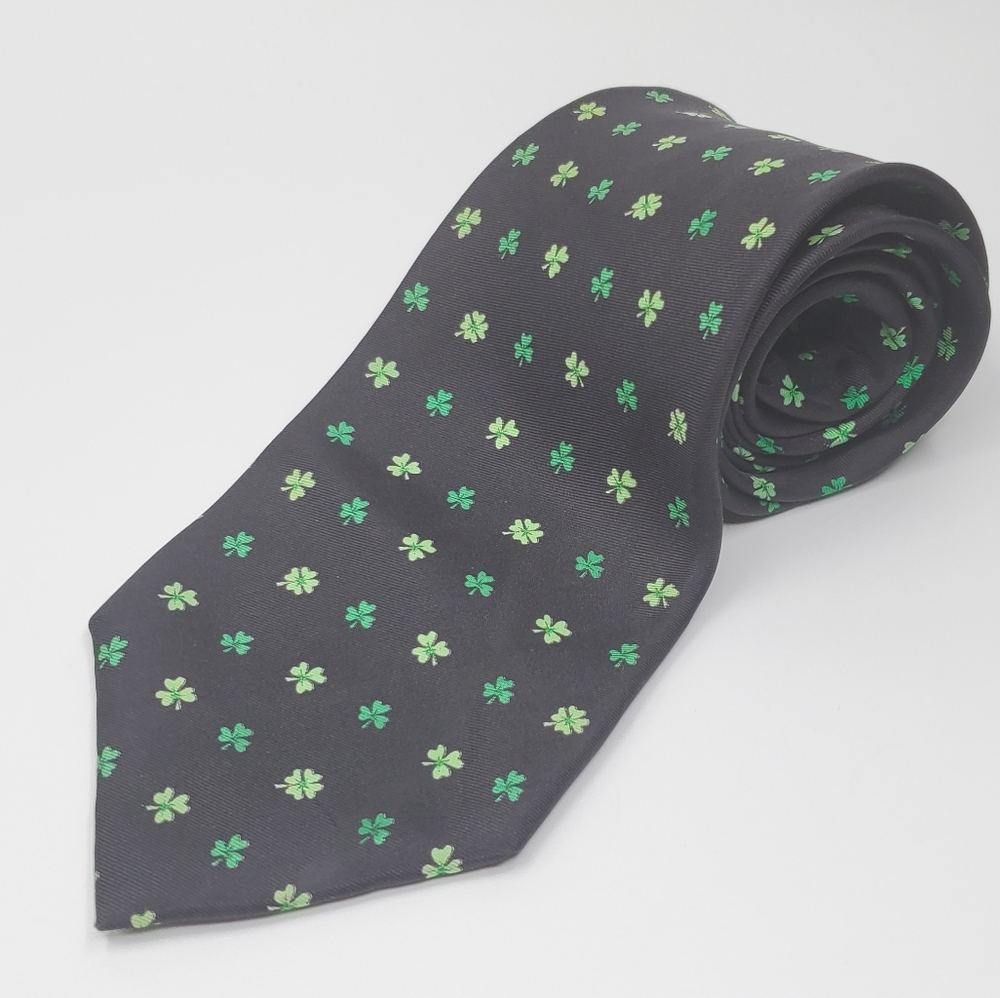 🍀 4 leaf clover☘️ Robert Talbot / Howard & Miller Lucky Collab  necktie
